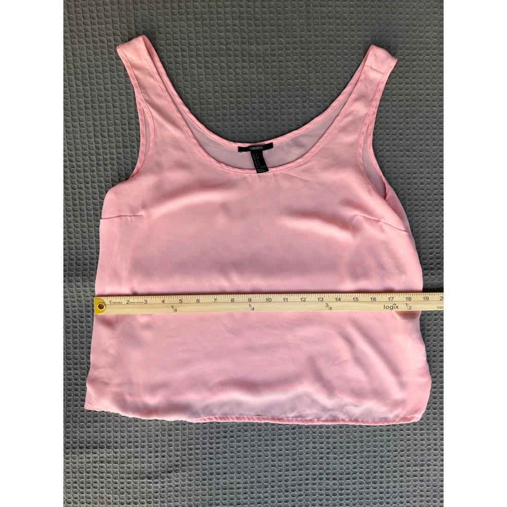 Forever 21 Pink Sleeveless Scoop Neck Tank Top Blouse Small - Picture 3 of 6